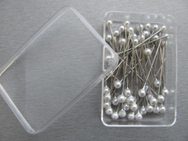 Pearlized Ball Head Pins WHITE, 0,60x38mm 50 Count