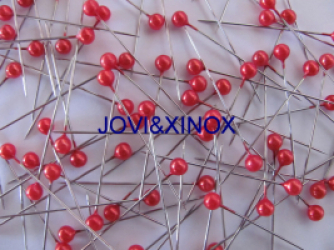 Pearlized Ball Head Pins RED, 0,60x38mm 50 Count