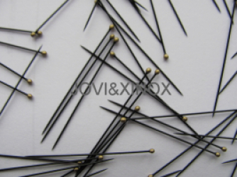 Extra Fine Nirosta Pins Black 0,60x38mm 100Pcs.