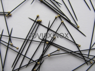 Extra Fine Nirosta Pins Black 0,65x38mm 100Pcs.