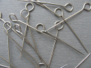 100 Stück Sattlernadeln & Ringstecker 1,60 x 65 mm – Robuste Zuschnittnadel aus Federstahl (Vernickelt)