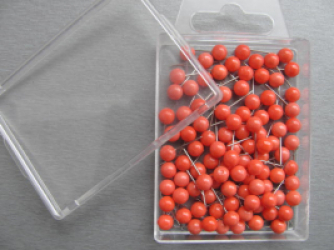 Pins with plastic heads 0,60x17mm RED 100pcs