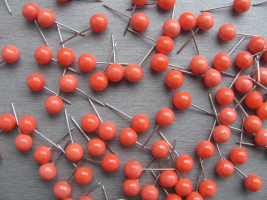 Buntkopfstecknadeln 0,60x17mm-Kopf 5,8mm ROT 50 St.