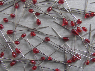 Stainless steel pins 0.59 x31mm PEARL PINK 100pcs