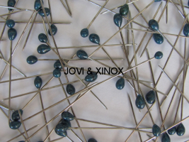 Stainless steel pins 0.59 x31mm PEARL-GENTIAN 100pcs