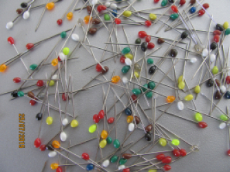 Stecknadeln mit Buntkopf 0,65x26mm vernickelt 2000St.