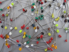 Stecknadeln mit Buntkopf 0,65x26mm vernickelt 5000St.