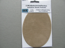 2 Stück Wildleder-Immitatflecken oval 10x14cm Beige