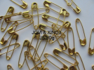 Safety pins 22mm, GOLD 1000pcs