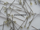 Stainless steel pins 0.59 x31mm TRANSPARENT 100pcs