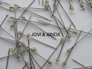 Stainless steel pins 0.59 x31mm TRANSPARENT 100pcs