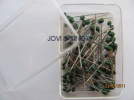 Stainless steel pins 0.59 x31mm PEARL GREEN 100pcs