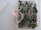 Stainless steel pins 0.59 x31mm PEARL GREEN 200pcs