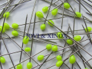 Stainless steel pins 0.59 x31mm NEON YELLOW 200pcs