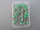 Pins with plastic heads 0,60 x 32mm GREEN 40pcs